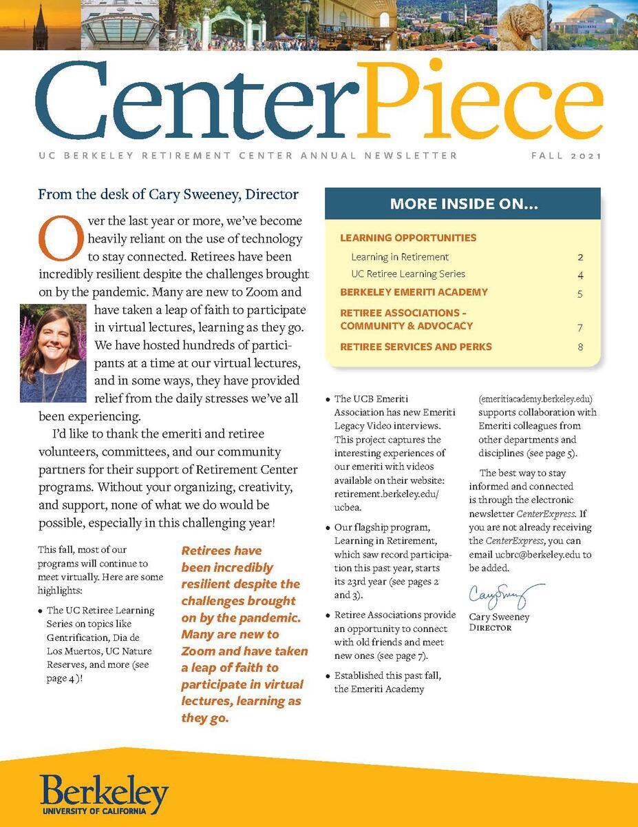 Page 1 of CenterPiece Newsletter