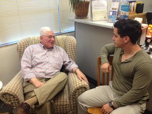 Professor Ed Epstein mentoring student Amador Hurtado