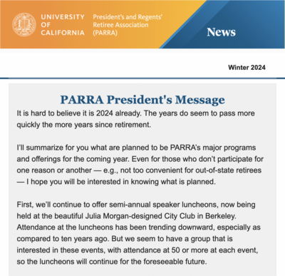 PARRA Winter 2024 Newsletter
